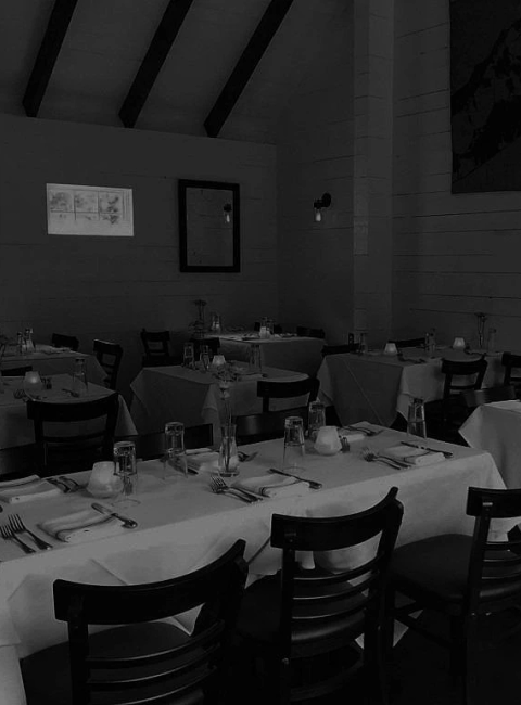 Lucky's Steakhouse East Hampton historic building exterior and garden dining