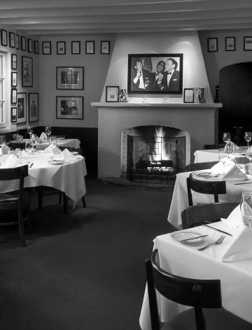 Lucky's Steakhouse Montecito private event space with classic steakhouse ambiance and elegant table settings