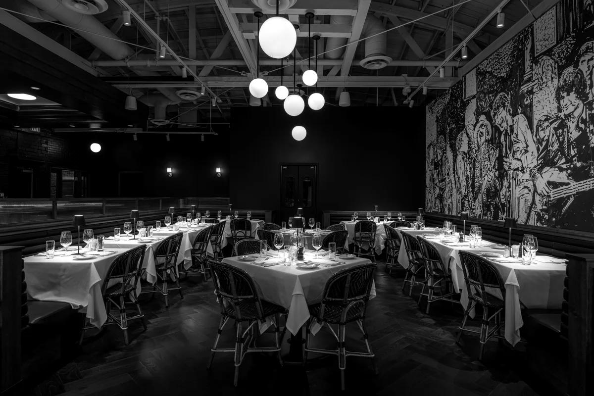 Premium steakhouse dining spread at Lucky's Arts District