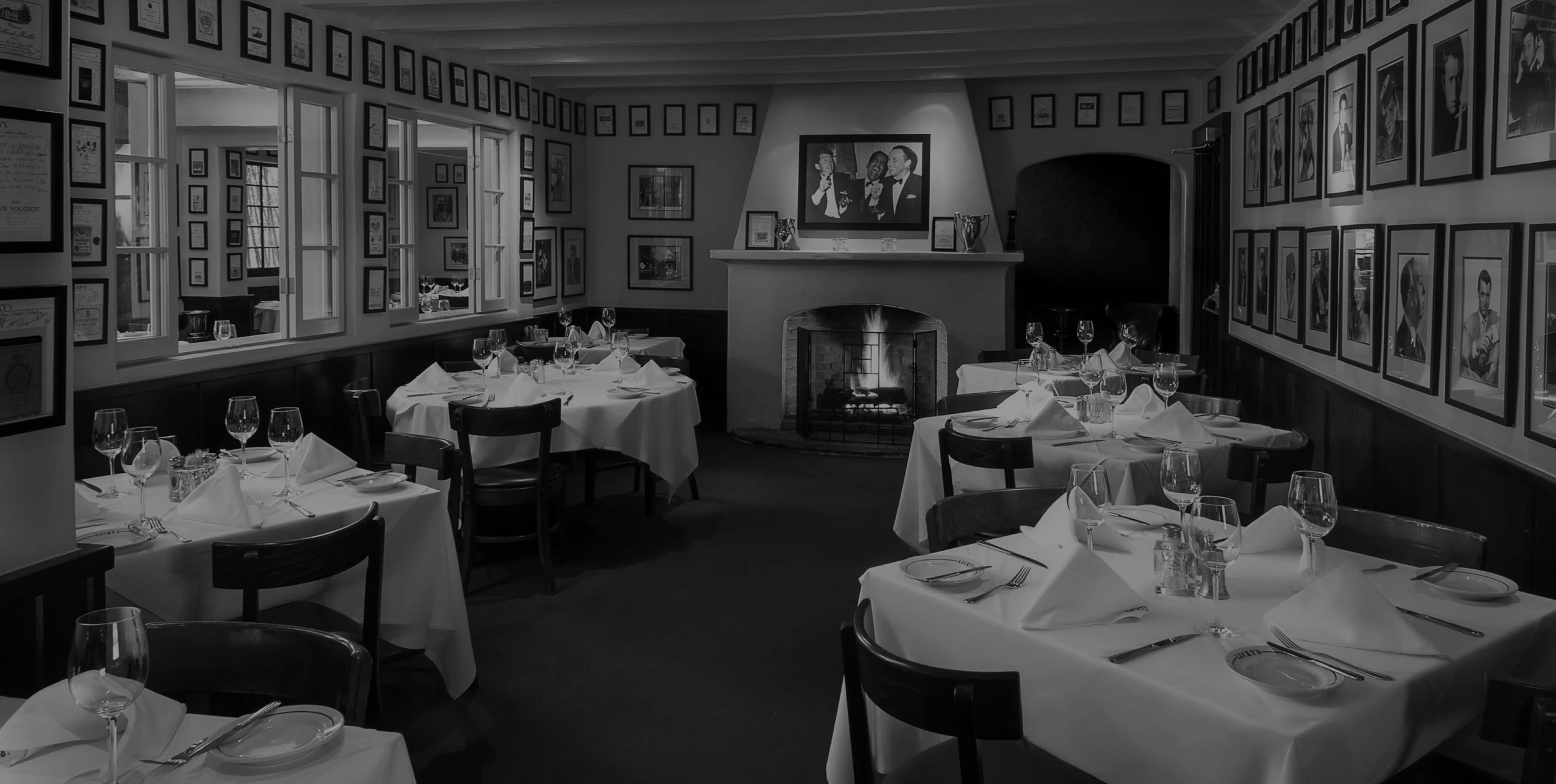 Interior ambiance of Lucky's Steakhouse Montecito — the classic steakhouse experience